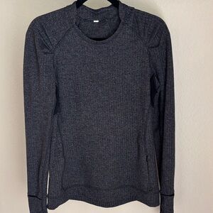 lululemon athletica Gray Herringbone Pullover Long Sleeve Top